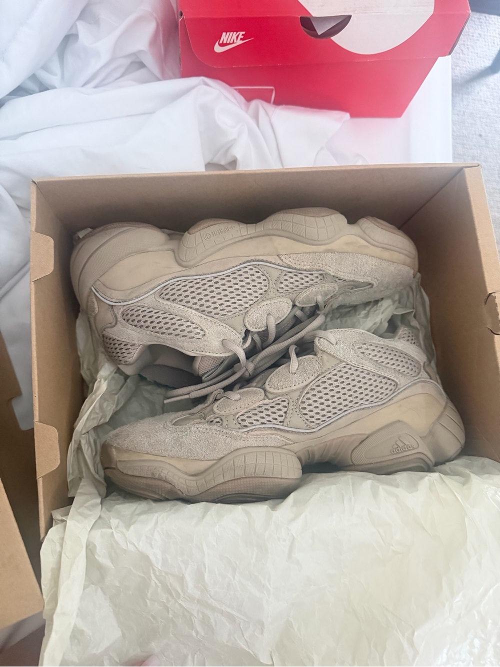 adidas Kids Tan Mesh & Suede Sneakers